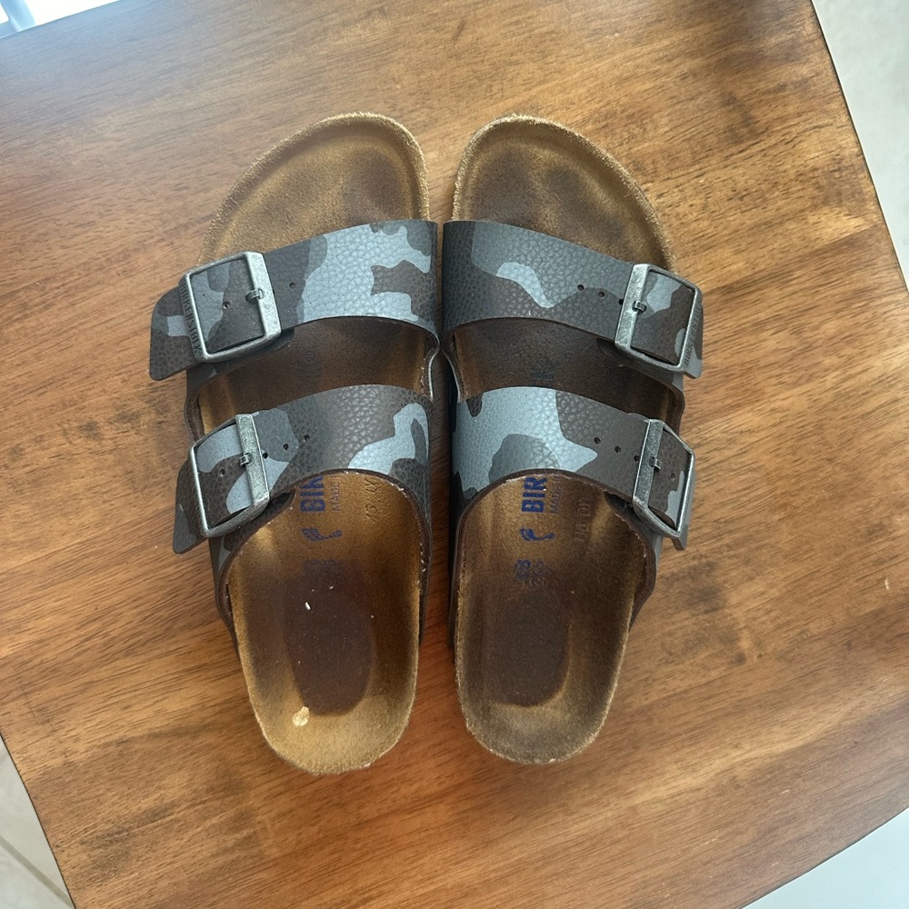 Birkenstock Arizona Black and Gray Camouflage Sandals - Picture 3 of 8